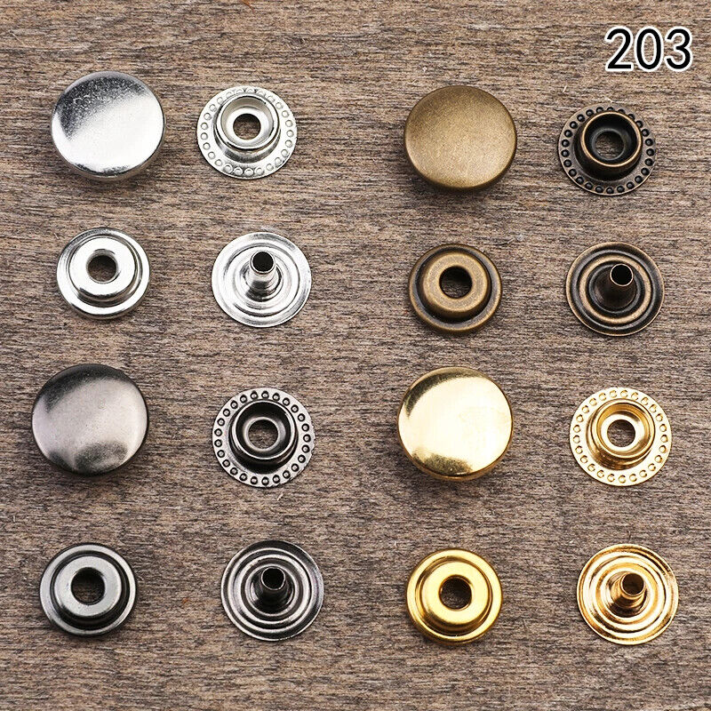 Leather Snap Fasteners Kit 9mm/10mm/12mm Metal Button Snaps Press Studs  Leather