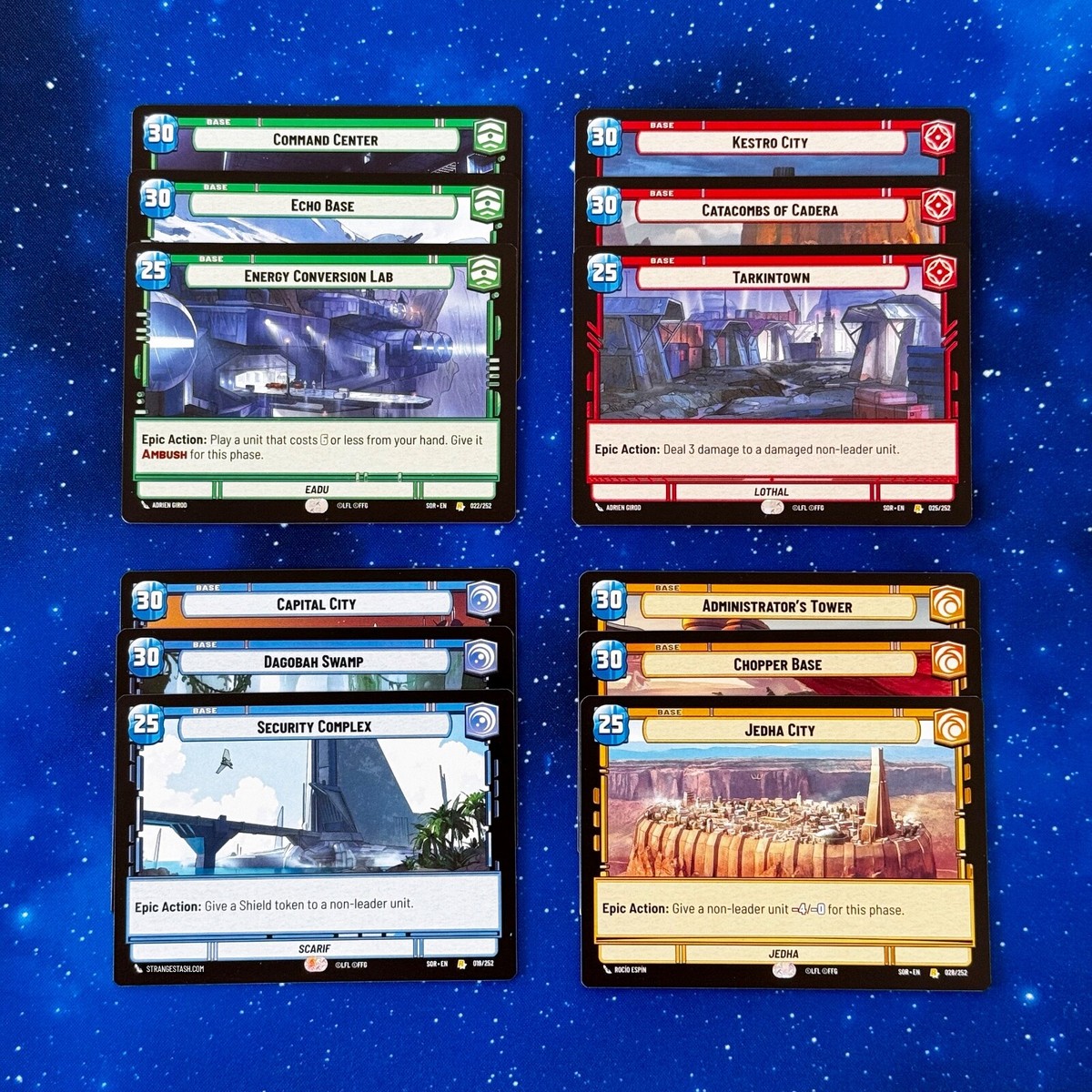 SET (12x) ALL Bases Star Wars Unlimited Rare Energy Conversion Lab
