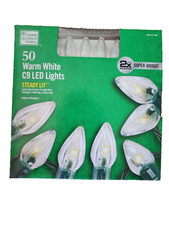 Home Accents Holiday 50 Super Bright Warm White C9 LED Lights Wedding Event