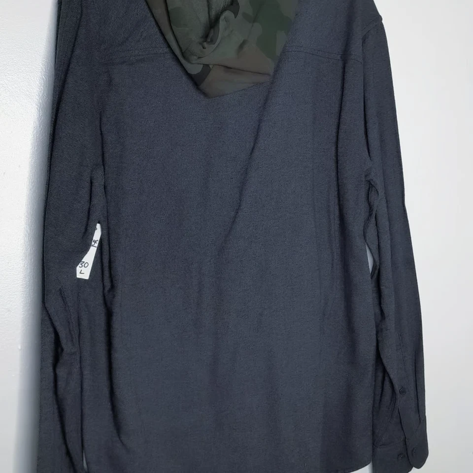 Urban Pipeline 大号纽扣连帽衫迷彩蓝色弹力男式 — 第 4/4 张图片