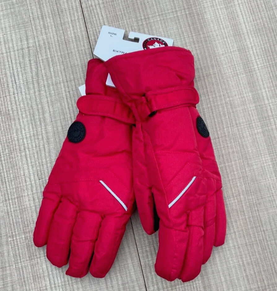 Canada Weather Gear Women's Extra Insulated Ski Snow Red Gloves Size-L NEW