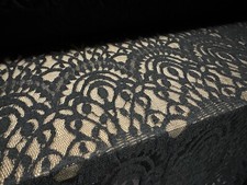 Lace Dress Fabric, per metre - Art Deco Paisley - Black