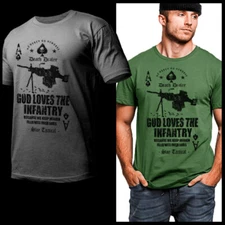 Military Infantry Machine Gunner T-Shirt Combat Veteran Tactical Infantryman