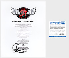 KEVIN CRONIN SIGNED R.E.O. SPEEDWAGON KEEP ON LOVING YOU LYRICS SHEET & ACOA COA KEVIN CRONIN SIGNED R.E.O. SPEEDWAGON KEEP ON LOVING YOU LYRICS SHEET & ACOA COA
