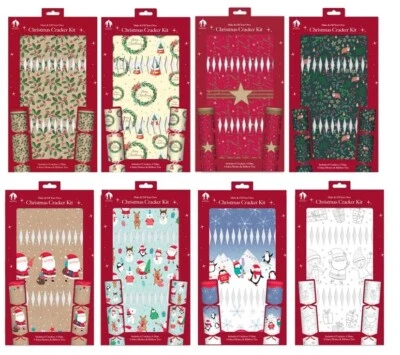 TALLON Make And Fill Your Own Christmas Cracker Craft Kit With Snappers Hats & Jokes