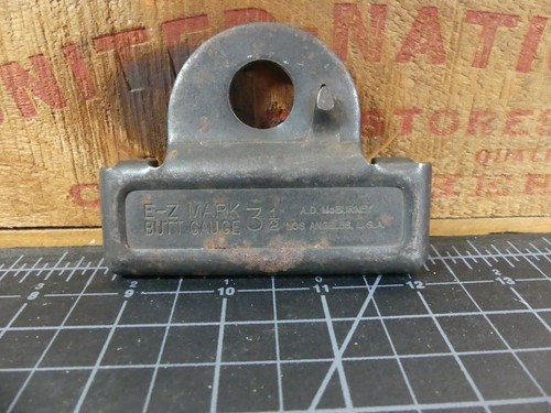 Vintage Door Butt Guide Locksmith Tool Easy Mark E-Z 3 1/2" Los Angeles USA