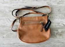 Steve Madden Shoulder Bag Cognac Logo Crossbody Purse NWT Minimalist Work Casual