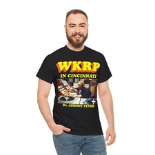 WKRP In Cincinnati Dr Johnny Fever retro tv Unisex Heavy Cotton Tee