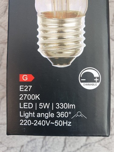4xE27 Edison Screw Bulbs Dimmable Ind. Tungsten Filament Lamp 5W 220V 2700K - Picture 2 of 5