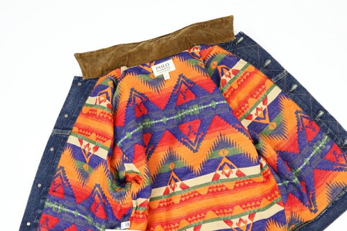 Ralph Lauren Denim & Supply Denim Jean Coat Jacket with Native Lining - Picture 5 of 8