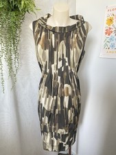 Veronika Maine Brown Sleeveless Cocktail Dress 14 L Evening Party Formal