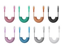 Emerald 4ft Coiled USB-C to USB-C Charging Cable, 60W Fast Charging