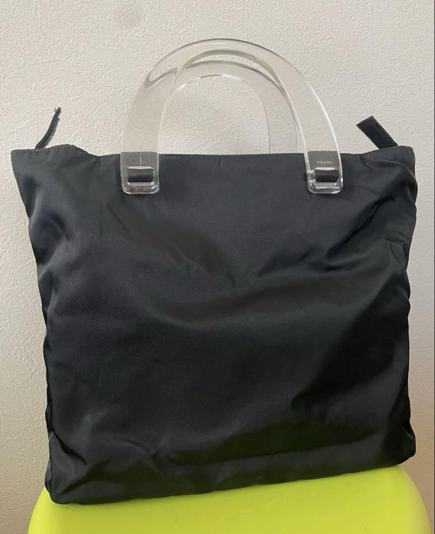 Prada Black Tessuto Nylon Tote Bag From Japan