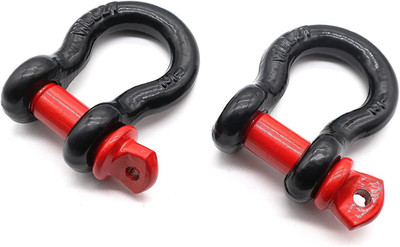 2 Pcs 1/2'' D Ring Shackles 12 Ton 26455Lbs Max Break Strength w/ 5/8'' Pin Tow