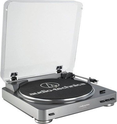Audio-Technica AT-LP60-USB Stereo Turntable Silver USB RCA - Works, Tested