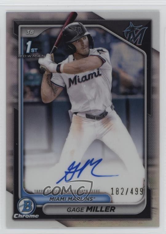 2024 Bowman Draft Chrome Prospect Refractor /499 Gage Miller #CPA-GM Auto 0z4u