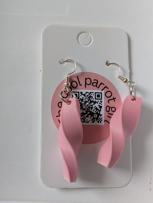 Beautiful plastic earrings representing An Abstract Spiral Shape, Unique 