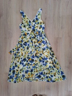 Super Sommerkleid MIDI DKNY bunt mit Blümchen..Wickeloptik. Neu Gr.40...w.Neu - Bild 1 von 4