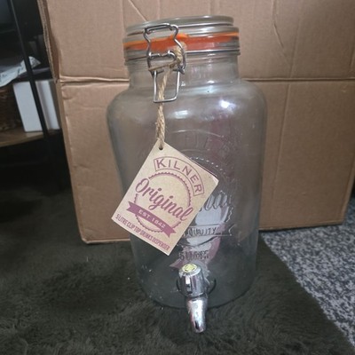Großes 5L Kilner Glas Getränkespender Clip Top - 5 Liter - Hahnspender Wasser 