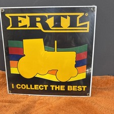 #3 NOS Ertl Tractor I Collect The Best  Enamel Sign 10” x 10”