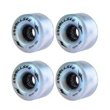 Rooollsk8 Roller Skate Wheels Light up Indoor 62mm, pearl sliver