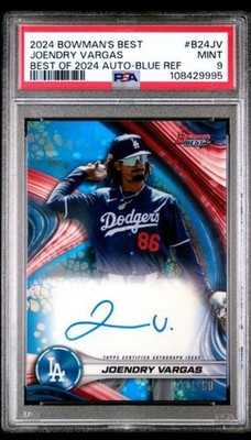2024 Bowman's Best - Autographs Joendry Vargas Blue Refractor /150 PSA 9 AU RC