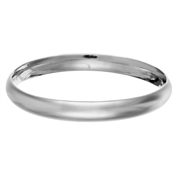 Silverly Sterling Silber 9 Mm Runden Schlicht Stapelbare Armreif Armband-image