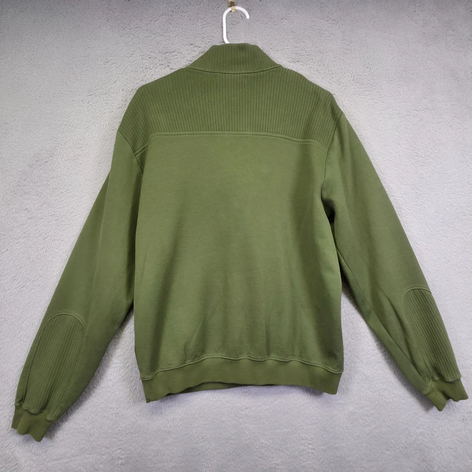 Cutter and Buck Sweater Mens M Green Zip Up Pima Cotton Knit Golf Sports Outdoor - Image 3 of 4