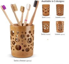 Natural Wooden Toothbrush Holder Toothbrush Cup Toothpaste Holder Cup Drainage
