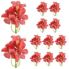12Pcs Artificial Orchid Flower for Floating Candle Centerpiece, Bright Red
