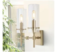 JONATHAN Y Cato Iron/Glass Minimalist Industrial 13.5-in 2 -Light 