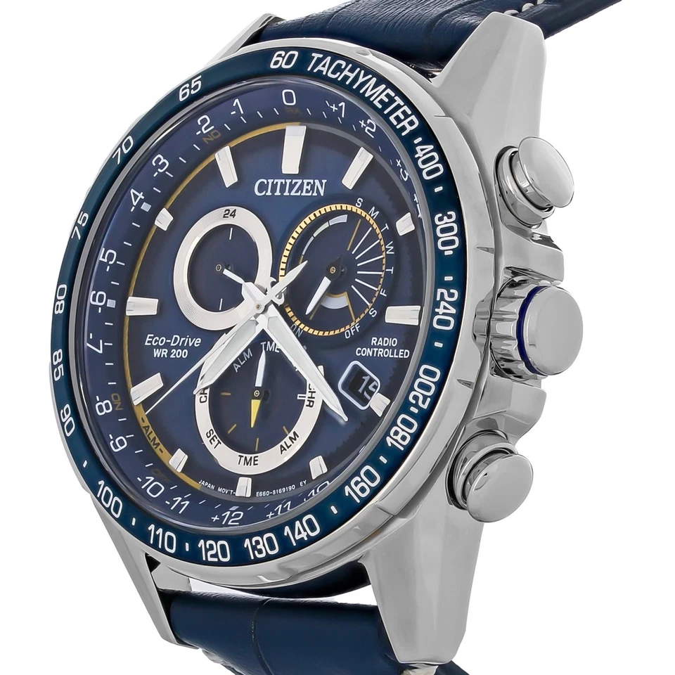 Reloj para hombre Citizen Eco-Drive PCAT cronógrafo esfera azul acero inoxidable CB5918-02L Foto 2 de 4