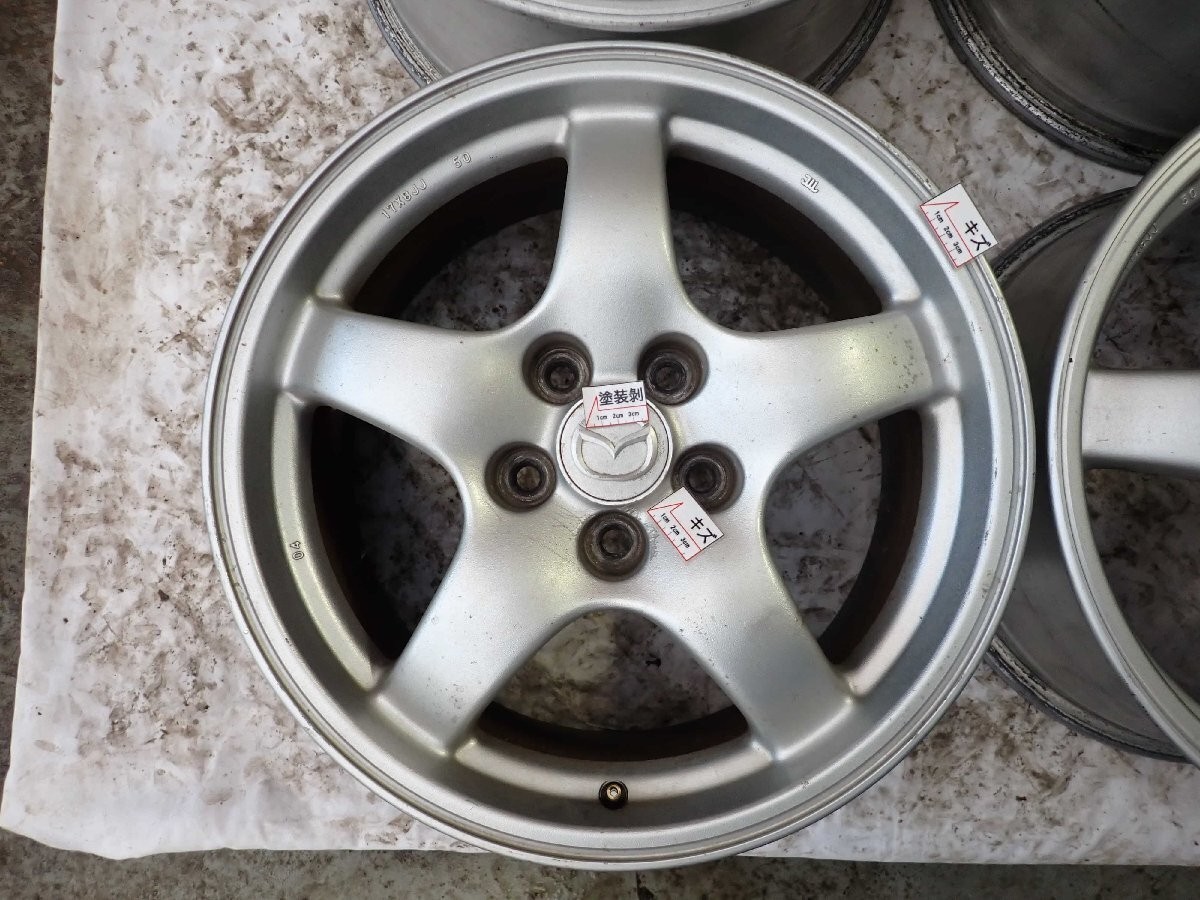 JDM 17x8.0J 8.5J Mazda FD3S RX-7 OEM, 5-hole, PCD 114.3mm +50, hub