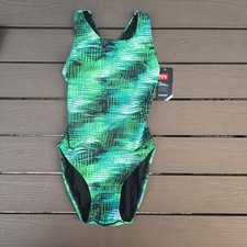 TYR Durafast Elite Women's Surge Green Maxfit One Piece Swim Sz 30 New