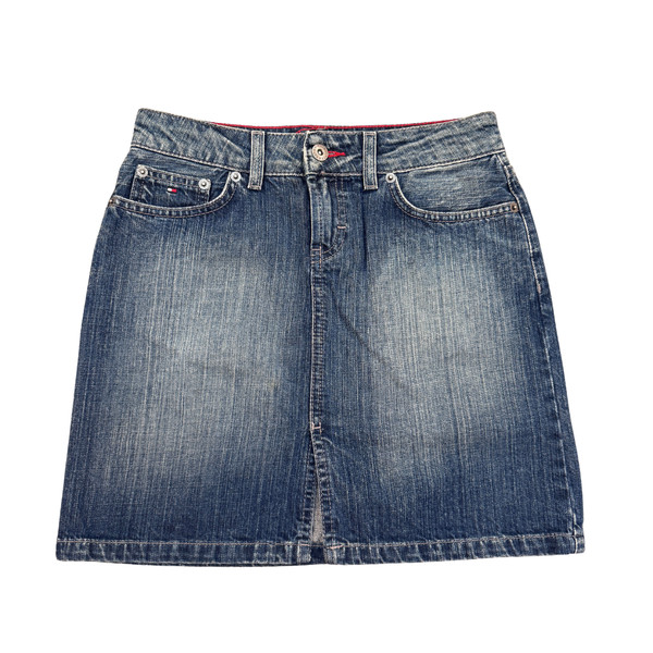Falda vaquera Tommy Hilfiger mujer talla 4/S – denim azul efecto lavado original
