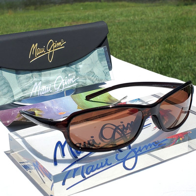 Maui Jim ''WHITECAP'' 107-26 Gloss Chestnut Wrap Frames/ Bronze Lenses~{NEAR MINT}
