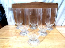 Mikasa 7" Tall Crystal Pilsner Glasses THE RITZ Set of 6