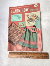 1963 Coats & Clark's No. 144 "Learn How To Embroider" Booklet Vintage