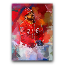 Eugenio Suarez #2 Art Card Limited 21/50 Edward Vela Signed (Cincinnati Reds)