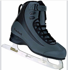 Riedell Soar Onyx Recreational Ice Skates Size 11 Gray/Black Stainless Blade