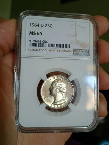 1964 D 25C MS65 NGC Silver Washington Quarter