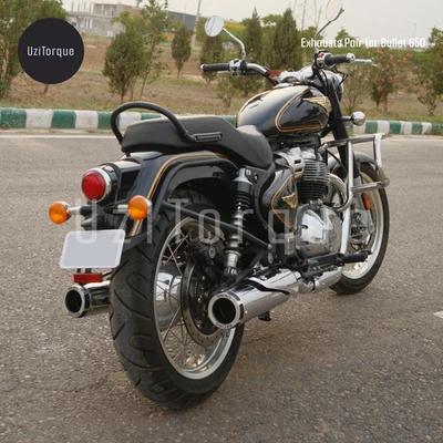 Échappement Rhino Racing pour Royal Enfield Bullet 650 V2 (acier inoxydable) - Photo 1/4