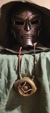 Dr Doom Helmet w  stand & Eye of Agamotto Necklace Marvel Legends