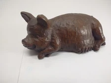 Red Mill Handcrafted Resin Pig Hog Laying Down  Collectible Figurine Farm Animal
