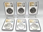 2021 NGC MS 70 Morgan & Peace Silver Dollars **Complete Set of 6**