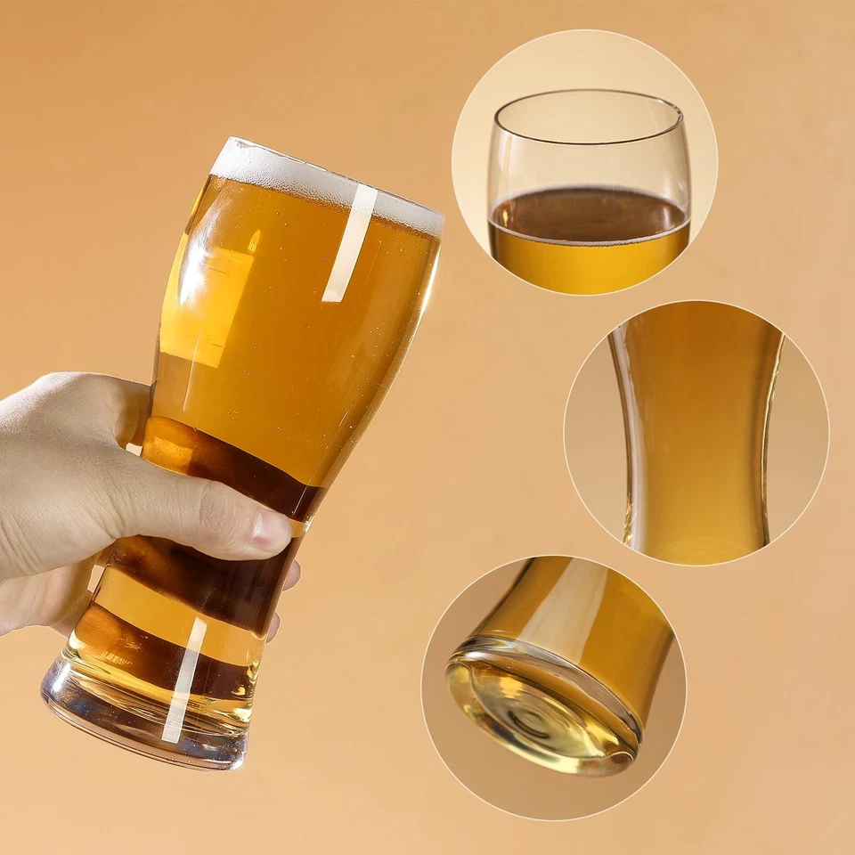 Juego de 4 vasos de cerveza, 17 OZ vasos de pinta vasos Pilsner para padre, cerveza Mu... Foto 3 de 4