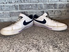 Nike DA5381-102 Court Legacy White Leather and Navy Purple Sneakers Sz Youth 3