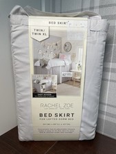Rachel Zoe Bed Skirt For Lofted Dorm Bed Twin XL Pale Grey 42 Drop Height -NEW