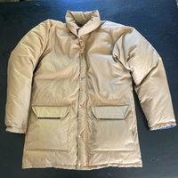 Western Mountaineering Tan/Blue Puffer Down Jacket Vintage 80s Great Condition