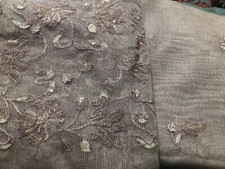 Khadi Net Lilac Embroidered 2 piece with free trouser and slip fabric